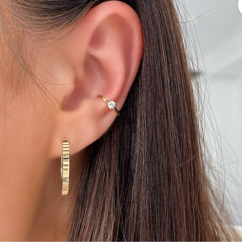 Ring Concierge Single Diamond Ear Cuff in Rose Gold
